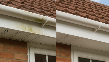 UPVC Fascia, Soffit & Gutter Cleaning Exterior plastics such as fascias, soffits, and guttering are exposed to dirt, algae, and pollution year-round. Over time, they lose their colour and begin to look tired or stained. We provide a careful, detailed cleaning service that restores them to a bright, like-new finish. Clean UPVC instantly improves kerb appeal and helps your home look well maintained. Regular cleaning also prevents staining and damage, extending the lifespan of your exterior fittings.